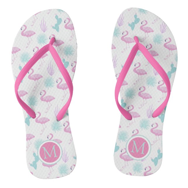 Tropical Vacation ⎥Monogram Flip Flops (Footbed)