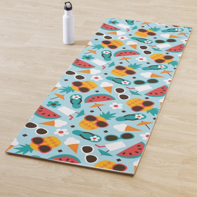 Tropical Vacation Seamless Pattern Yoga Mat (In Situ)