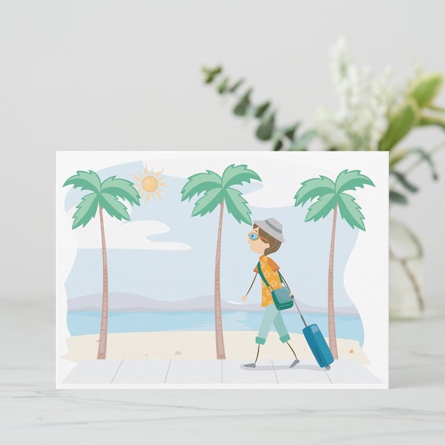 Tropical Vacation Traveller Fun Beach Travel  Invitation (Creator Uploaded)