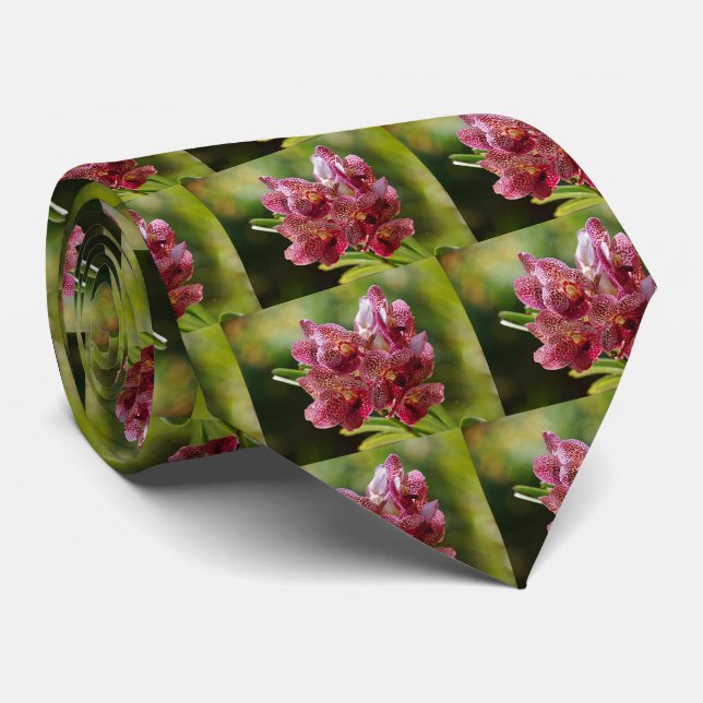 Tropical Vanda Bouquet Men's Tie (Rolled)