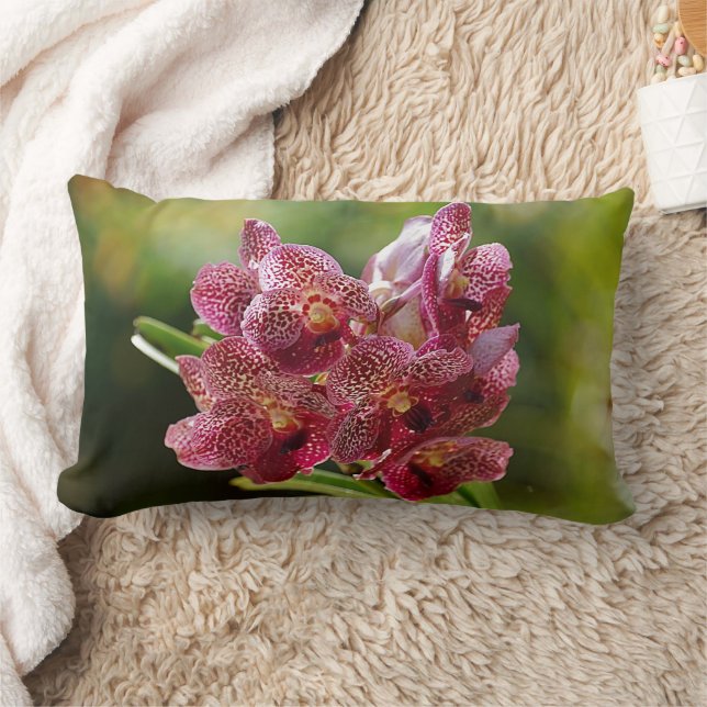 Tropical Vanda Orchid Cluster Lumbar Cushion (Blanket)