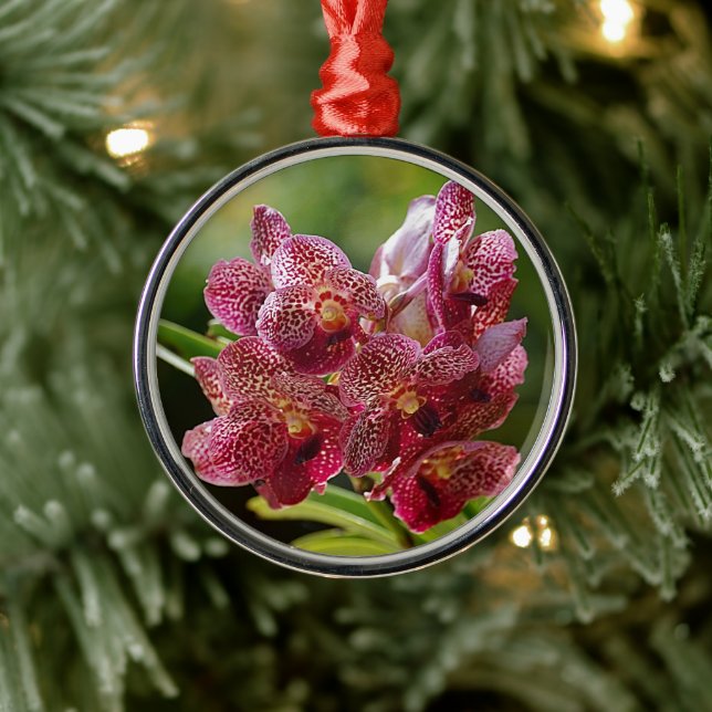 Tropical Vanda Orchid Cluster Metal Tree Decoration (Tree)