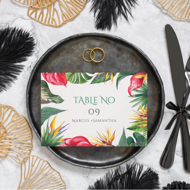 Tropical Vibe Colourful Flowers Frame Enclosure Card (Creator Uploaded)