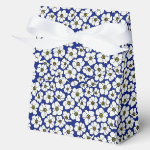 Tropical Vibe Floral Print On Blue Favour Box