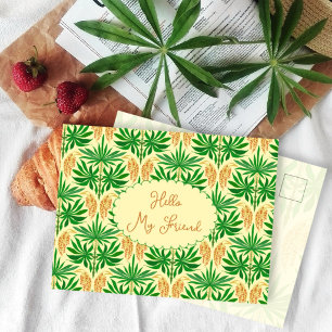 Tropical Vibe Palm Pattern Friendship  Postcard