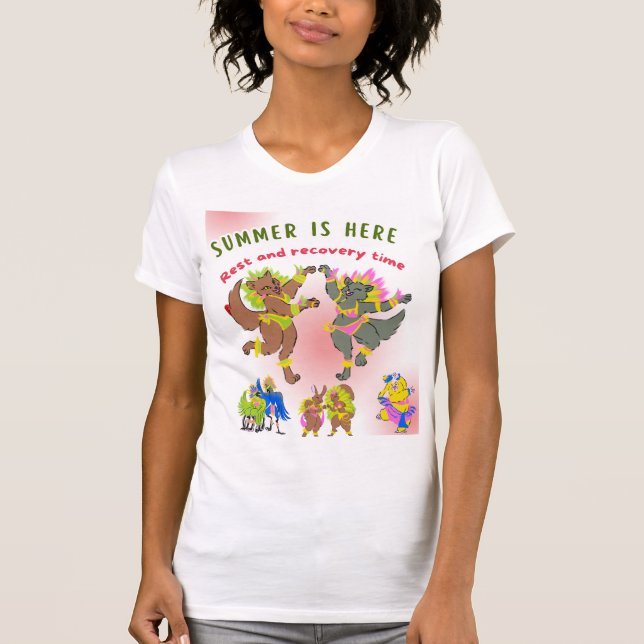 🌴🌞 Tropical Vibes and Fun Creatures for Summer J T-Shirt (Front)