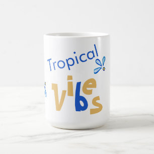 Tropical Vibes Blue & Yellow Coffee Mug