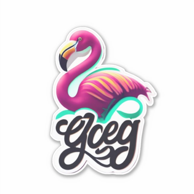 Tropical Vibes Flamingo Stickers for Every Occasio (Front)