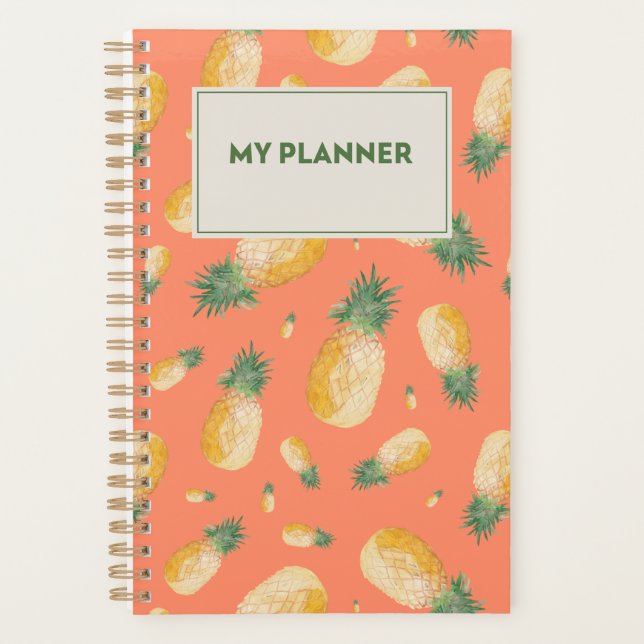 Tropical Vibes Fruit-Themed Stationery Planner (Front)