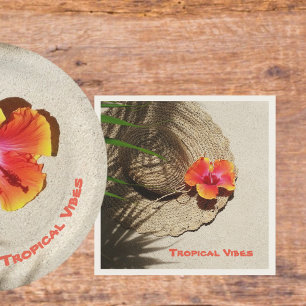 Tropical Vibes Hibiscus Beach Napkin