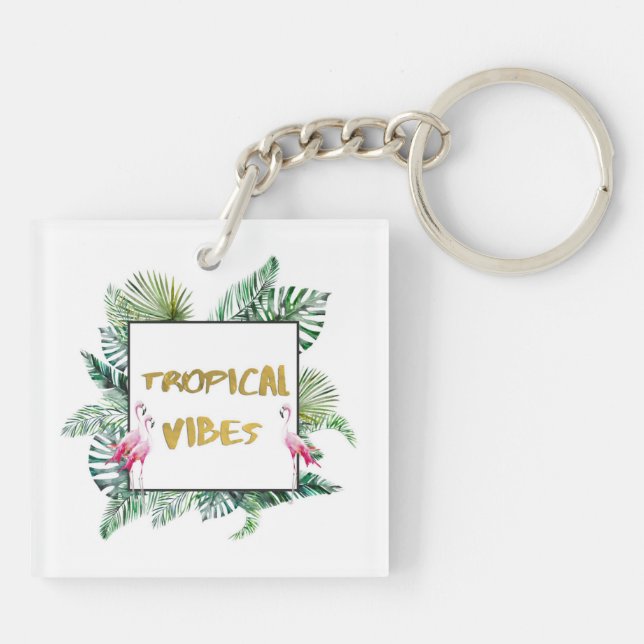 Tropical vibes key ring (Back)