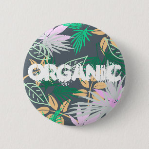 Tropical Vibes Leaves Plants 6 Cm Round Badge