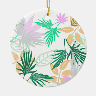 Tropical Vibes Leaves Plants Ceramic Tree Decoration