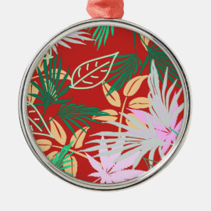 Tropical Vibes Leaves Plants Metal Tree Decoration