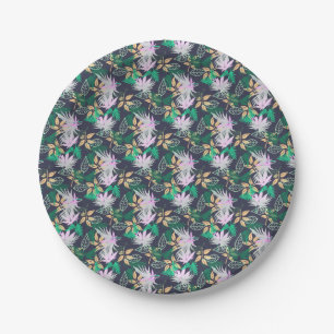 Tropical Vibes Leaves Plants Paper Plate