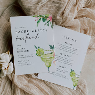 Tropical Vibes Mexico Beach Bachelorette Weekend Invitation