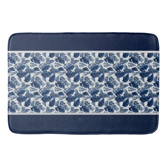 Tropical Vibes Navy  Bath Mat (Front)