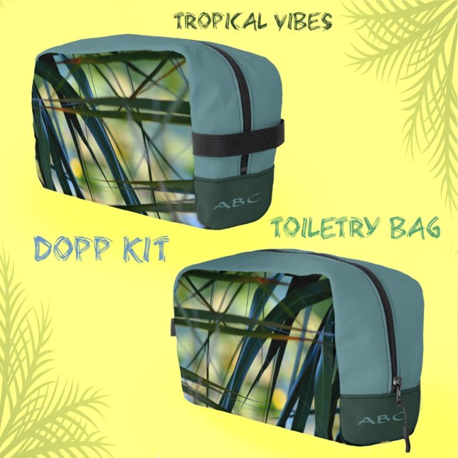 Tropical Vibes Palm Fronds Green Toiletry  Dopp Kit (Creator Uploaded)