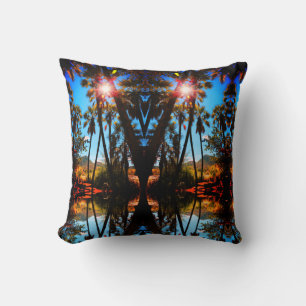Tropical Vibes Palm Tree Landscape Cushion