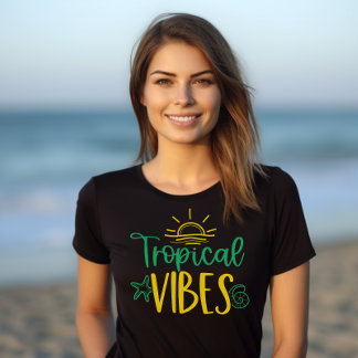 "Tropical Vibes" Paradise Summer T-Shirt for Women