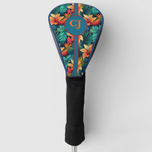 Tropical Vibes Teal Blue Green Golf Head Cover