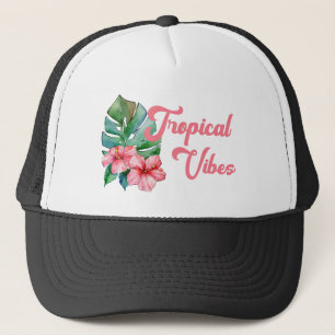Tropical Vibes Watercolor Floral Trucker Hat