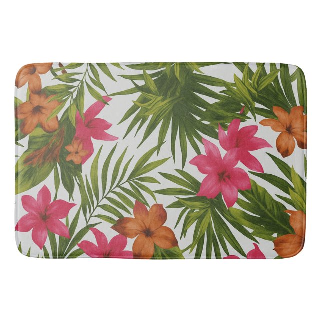 Tropical Vibrant Design Carpet Bath Mat (Front)