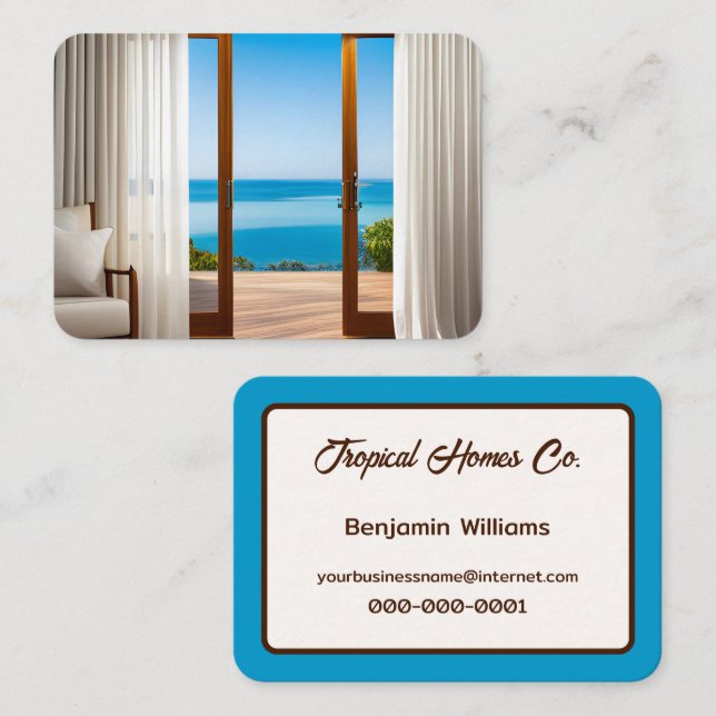 Tropical View In Doorway Business Card (Front/Back)