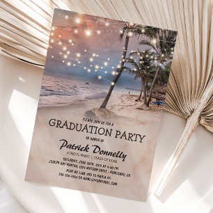 Tropical Vintage Beach 2026 Graduation Party Invitation