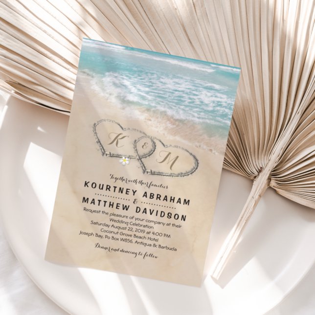 Tropical Vintage Beach Destination Wedding Invitation (Creator Uploaded)