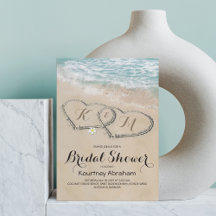 Tropical Vintage Beach Heart Bridal Shower