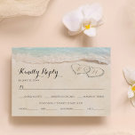 Tropical Vintage Beach Heart Wedding Menu RSVP<br><div class="desc">Beach destination wedding response cards featuring a summer tropical beach island background, a vintage sandy beach with two hearts in the shoreline, your initials and a wedding menu rsvp template. Click on the “Customise it” button for further personalisation of this template. You will be able to modify all text, including...</div>