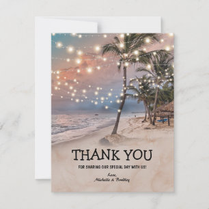Tropical Vintage Beach Wedding Thank You