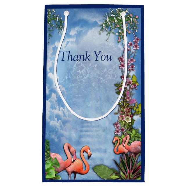 Tropical Vintage Blue Marble Palace Small Gift Bag (Front)