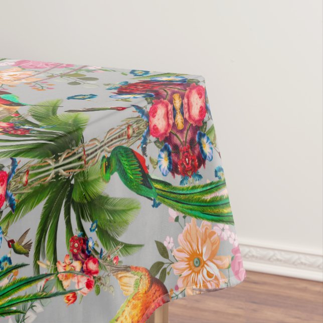 Tropical,vintage,exotic,summer,birds,flowers      tablecloth (In Situ)