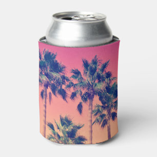 Tropical Vintage Palm Trees Girly Can Cooler