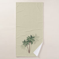 Tropical Vintage Palm Trees on Pale Green