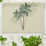 Tropical Vintage Palm Trees on Pale Green Tea Towel<br><div class="desc">Retro vintage palm trees on a pale green background is a fun addition to your kitchen. More items in this pattern in our store.</div>