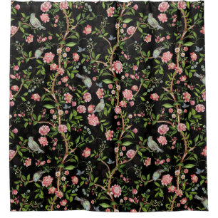 Tropical Vintage Rococo Garden Chinoiserie Shower Curtain
