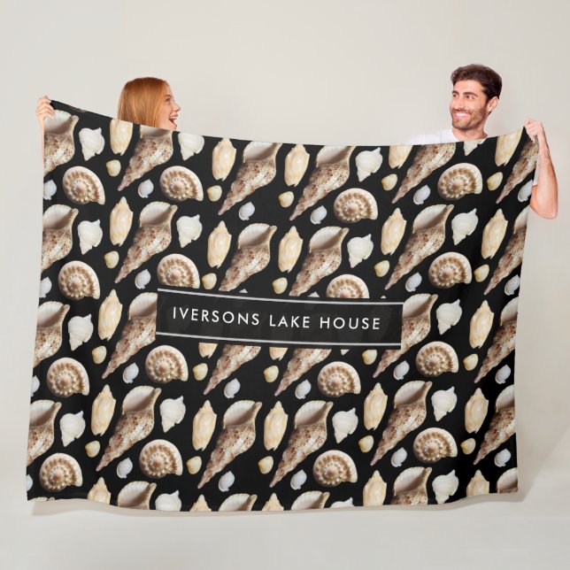 Tropical Vintage Seashells of Southeast Asia Fleece Blanket (In Situ)