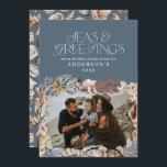 Tropical warm Christmas seas greetings photo blue  Holiday Card<br><div class="desc">Tropical warm blue Christmas seas & greetings modern elegant fun photo holiday card design</div>