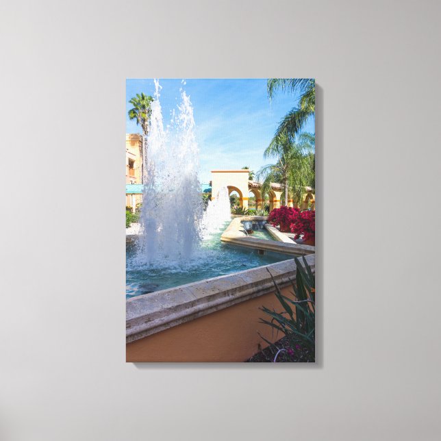 Tropical Water Fountain Canvas Print (Front)