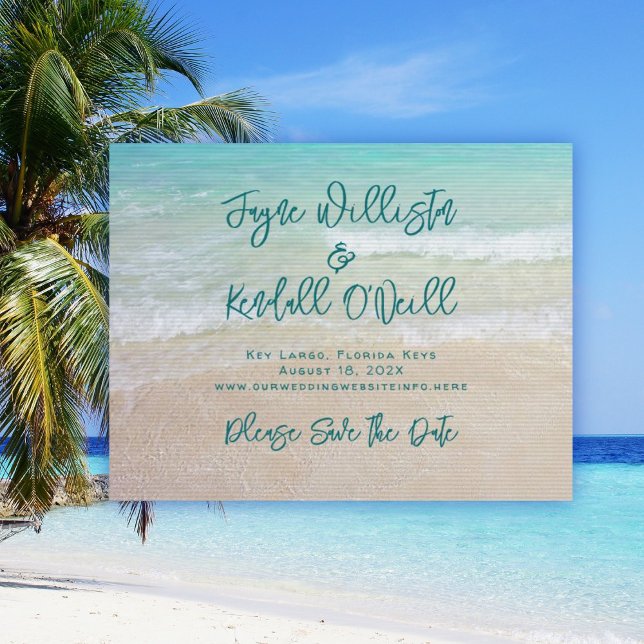 Tropical Water Modern Save the Date Wedding Card (Creator Uploaded)
