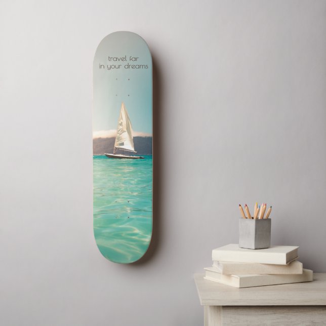 Tropical Water, Sailing Boat, Dream  Skateboard (Wall Art)