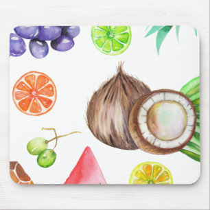 Tropical Watercolor Art Mouse Pad