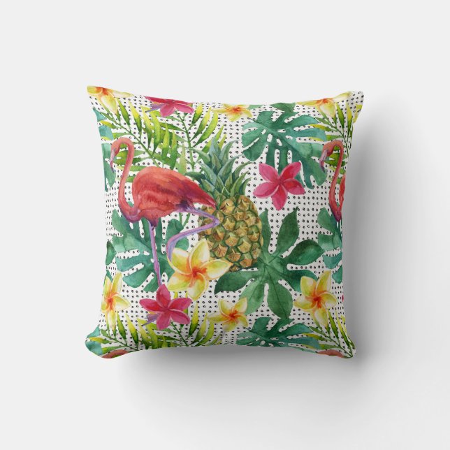 Tropical Watercolor Cushion (Front)