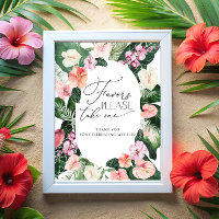 Tropical Watercolor Favours Please Take One Poster