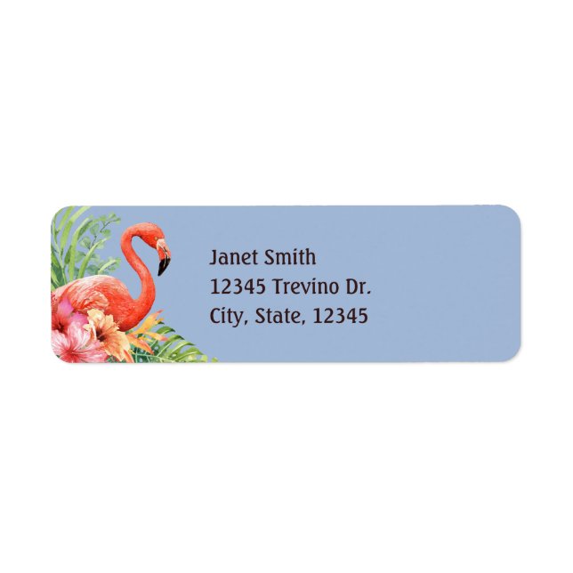 Tropical Watercolor Flamingos & Hibiscus (Front)