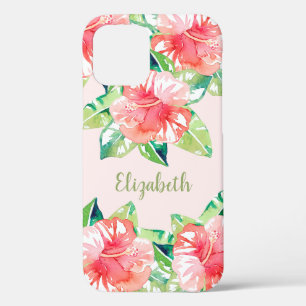 Tropical Watercolor Floral Blossoms iPhone 12 Case