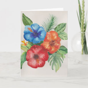 Tropical Watercolor Floral Botanical Greeting Card